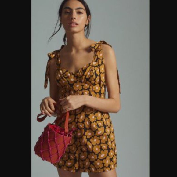 NWT Anthropologie Hutch Daisy Floral Print Corset Romper Size 2 - Picture 3 of 11